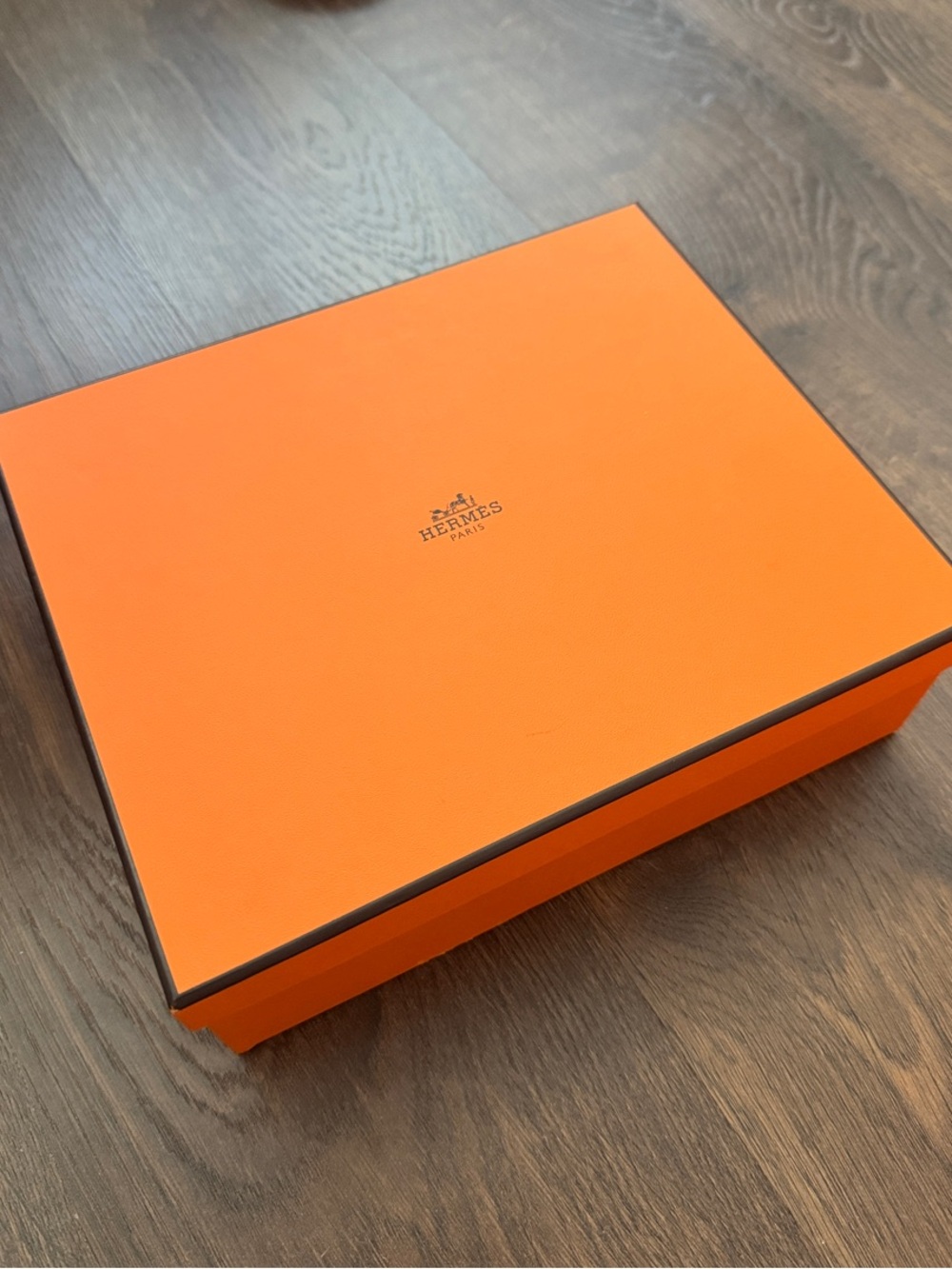 Hermes Orange Box with Brown Trim